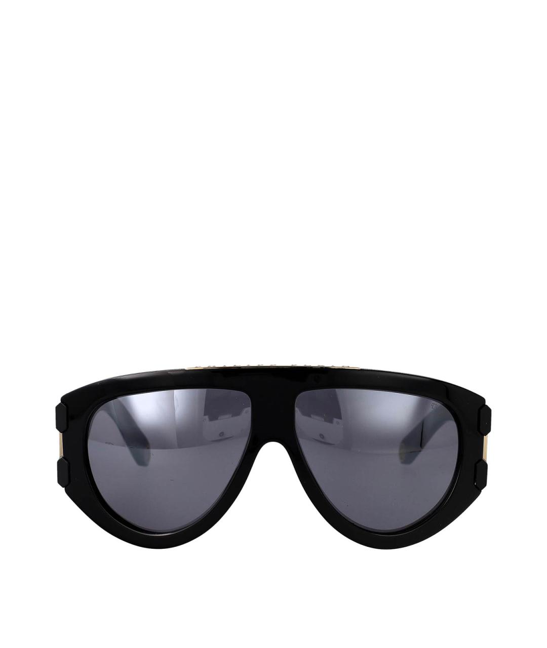 PHILIPP PLEIN Черные пластиковые солнцезащитные очки, фото 1