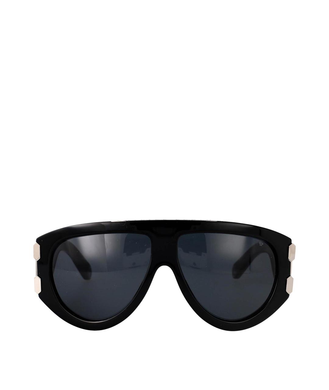 PHILIPP PLEIN Черные пластиковые солнцезащитные очки, фото 1
