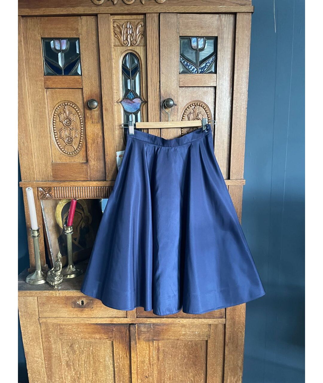 MIU MIU Синяя полиэстеровая юбка миди, фото 2