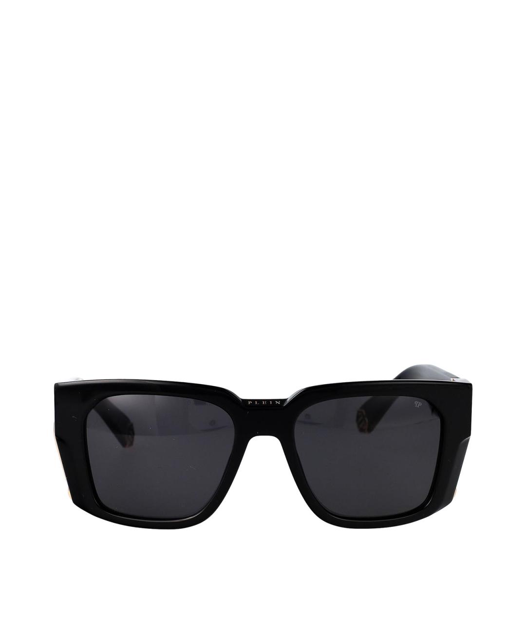 PHILIPP PLEIN Черные пластиковые солнцезащитные очки, фото 1