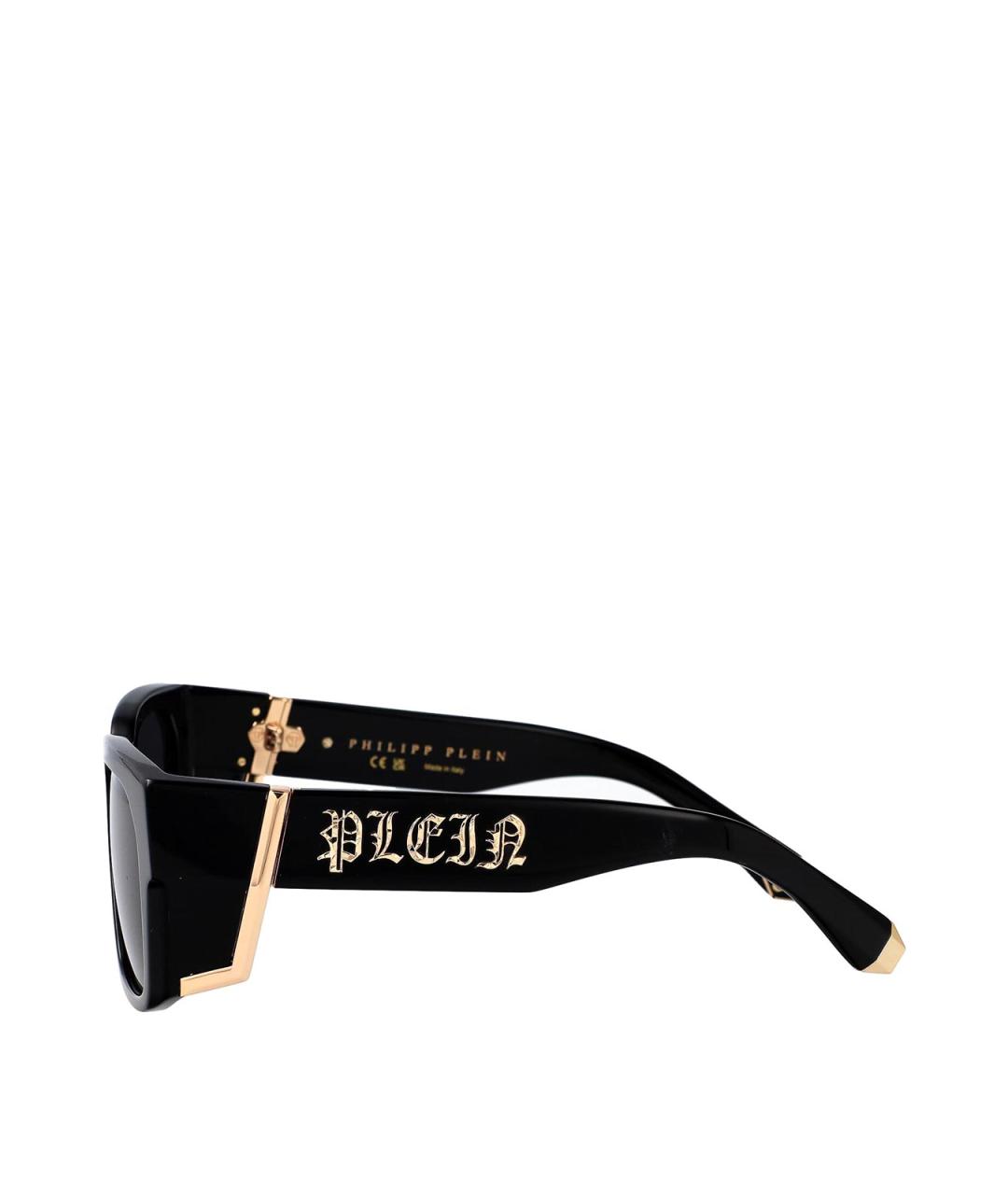 PHILIPP PLEIN Черные пластиковые солнцезащитные очки, фото 3