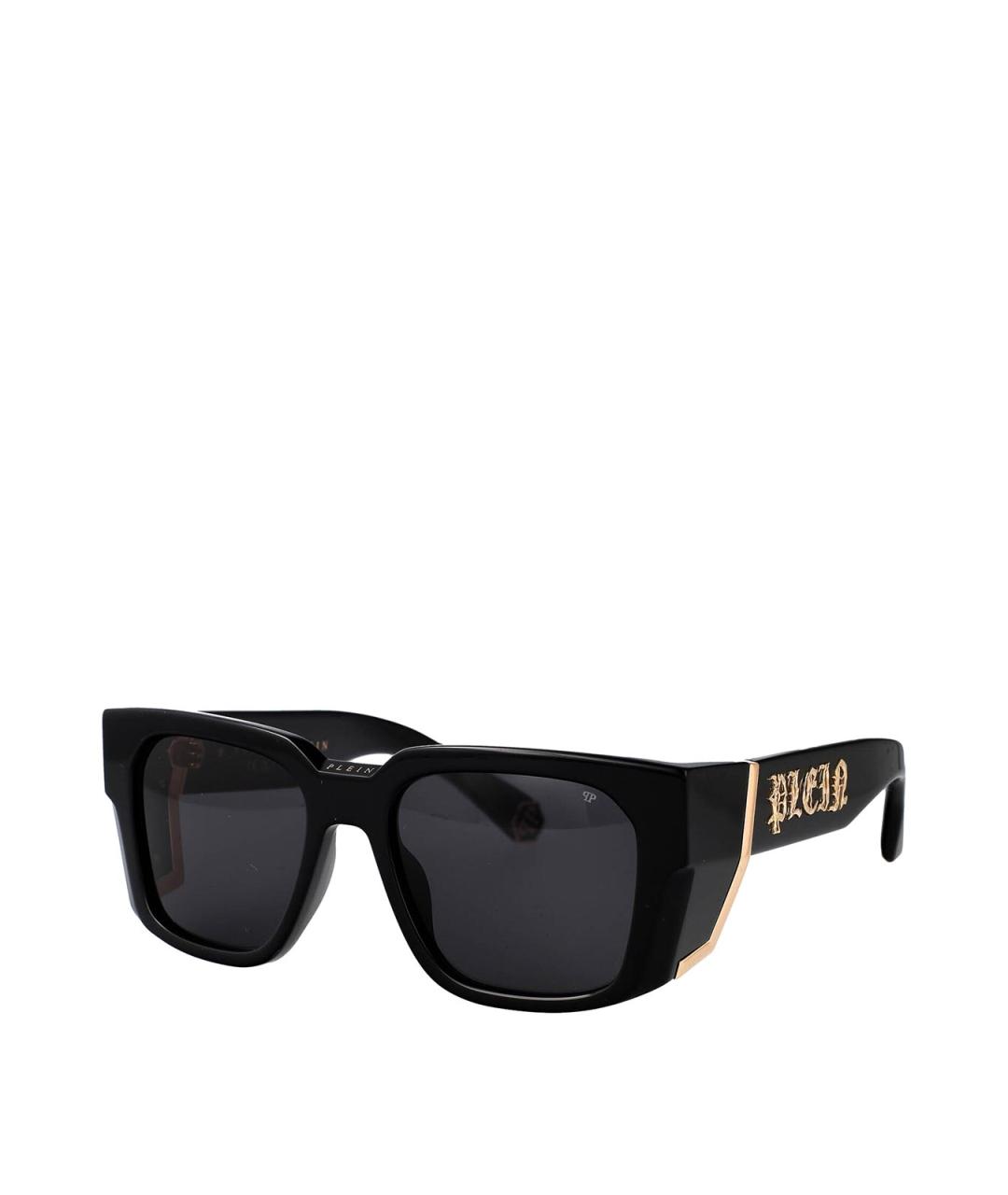 PHILIPP PLEIN Черные пластиковые солнцезащитные очки, фото 2