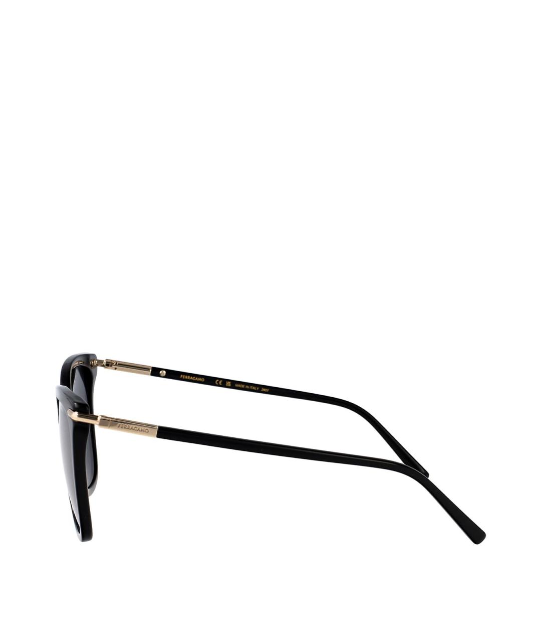 FERRAGAMO Черные пластиковые солнцезащитные очки, фото 3