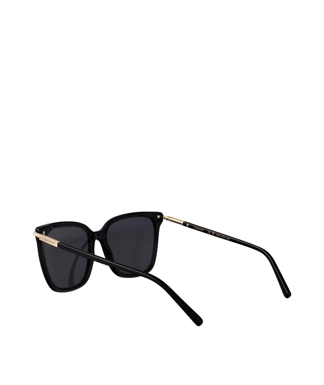 FERRAGAMO Черные пластиковые солнцезащитные очки, фото 4