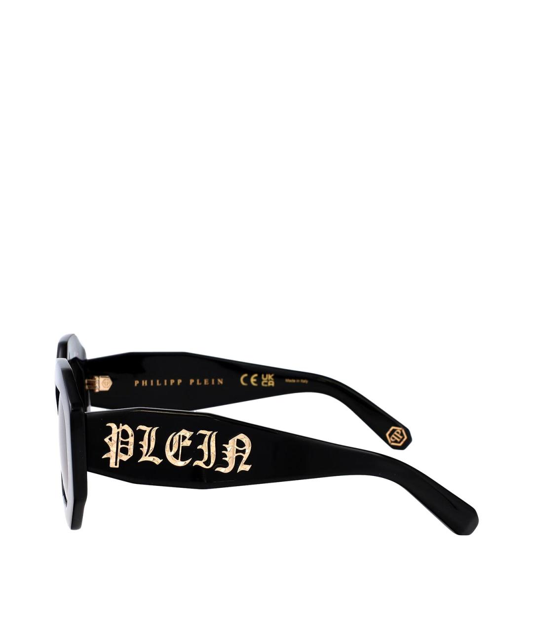 PHILIPP PLEIN Черные пластиковые солнцезащитные очки, фото 3