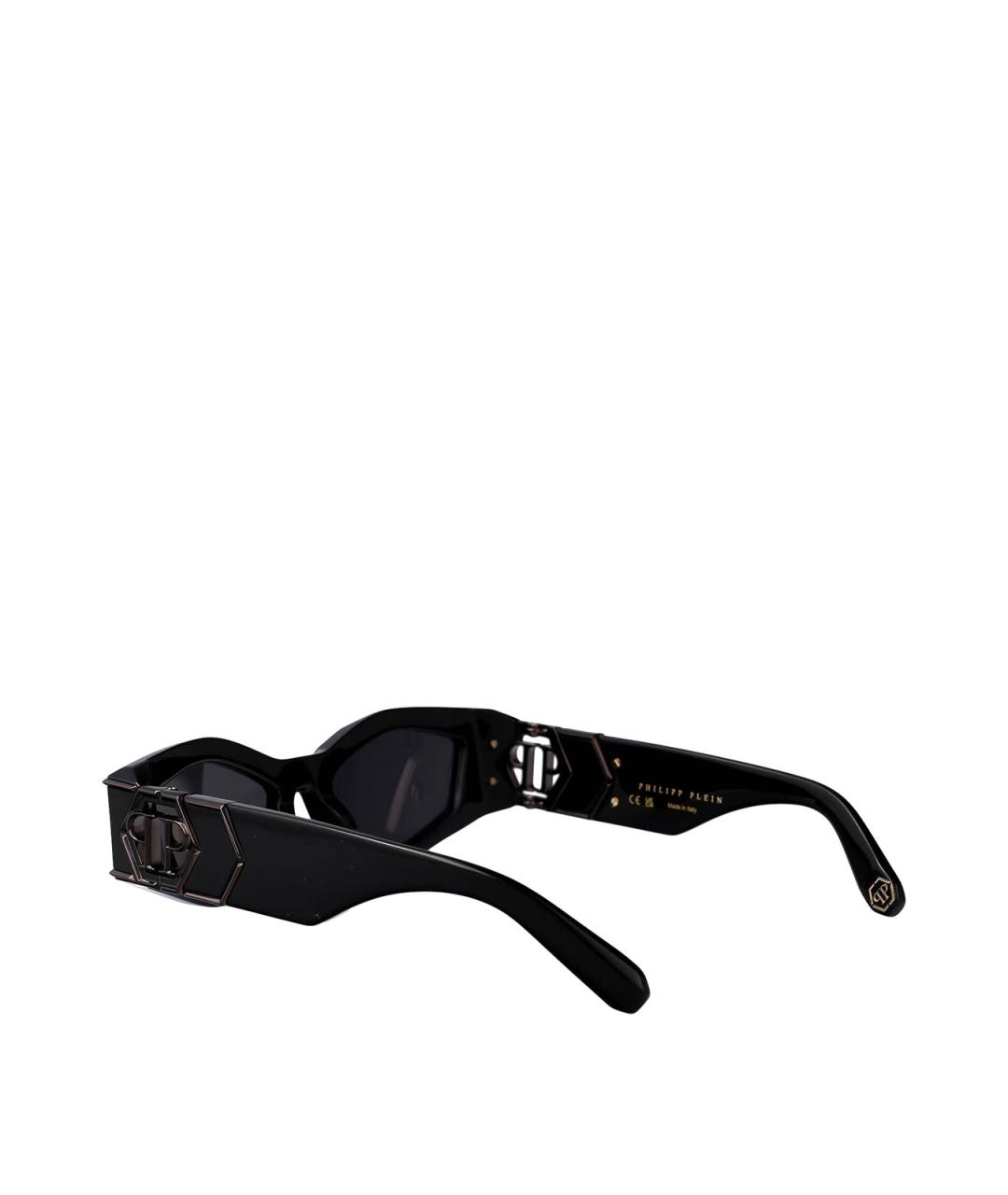 PHILIPP PLEIN Черные пластиковые солнцезащитные очки, фото 4