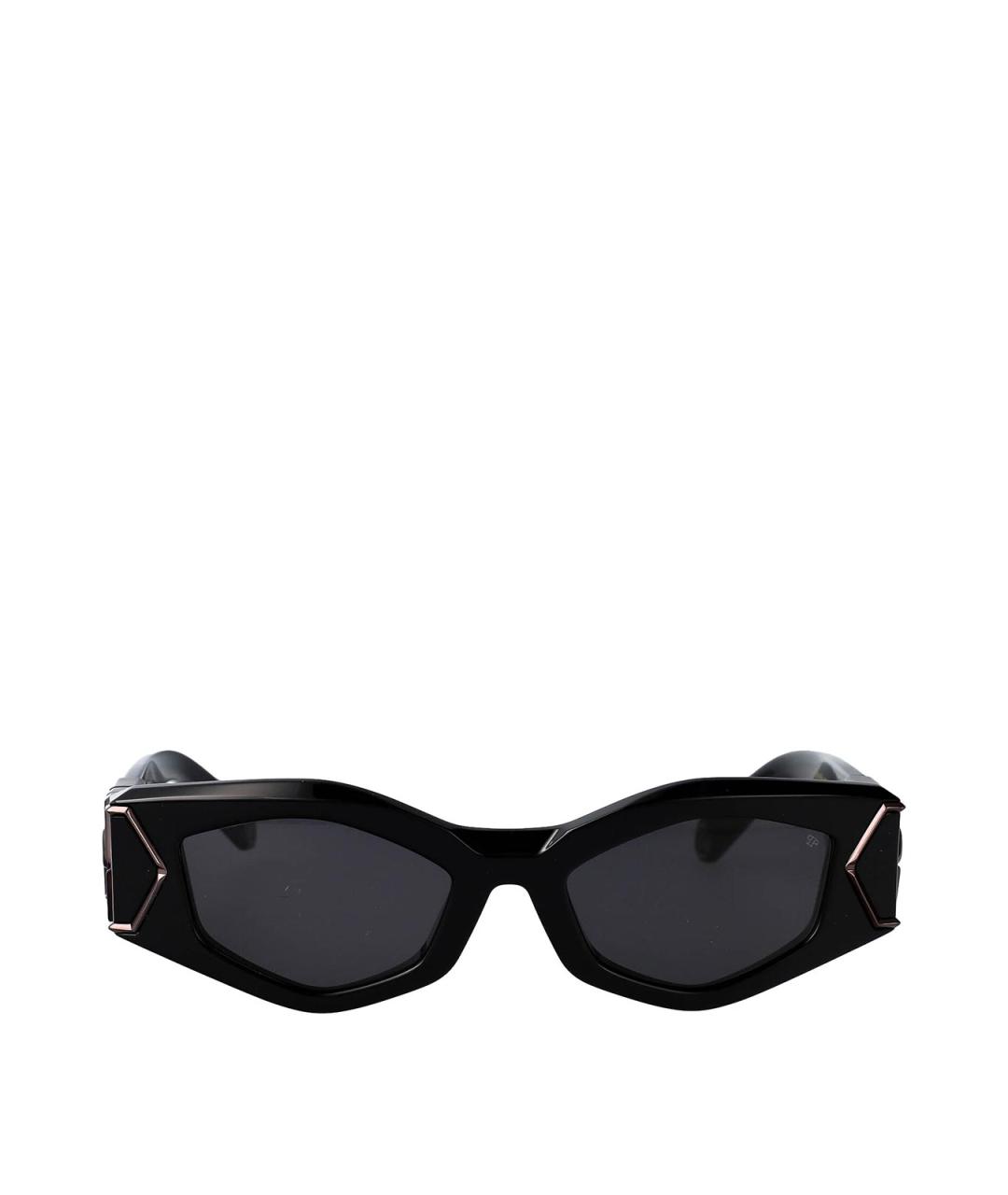 PHILIPP PLEIN Черные пластиковые солнцезащитные очки, фото 1