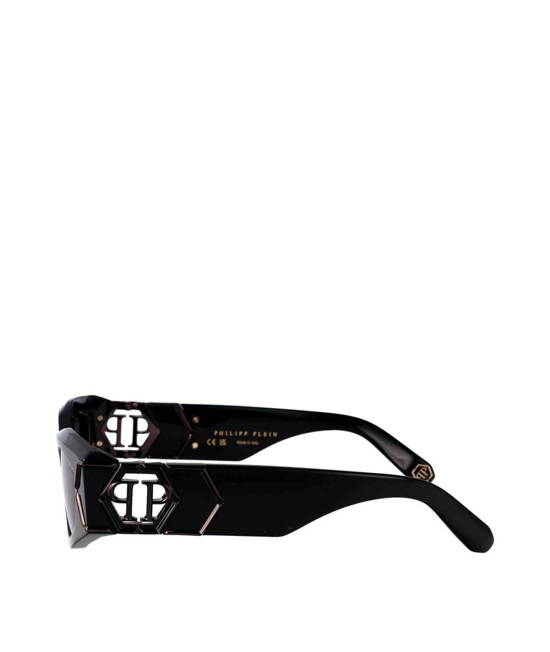 PHILIPP PLEIN Черные пластиковые солнцезащитные очки, фото 3