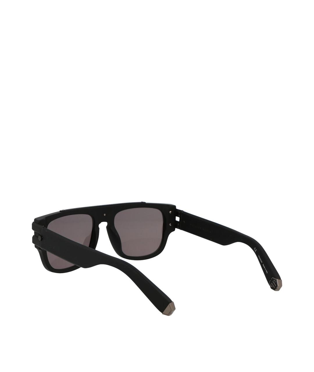 PHILIPP PLEIN Черные металлические солнцезащитные очки, фото 4