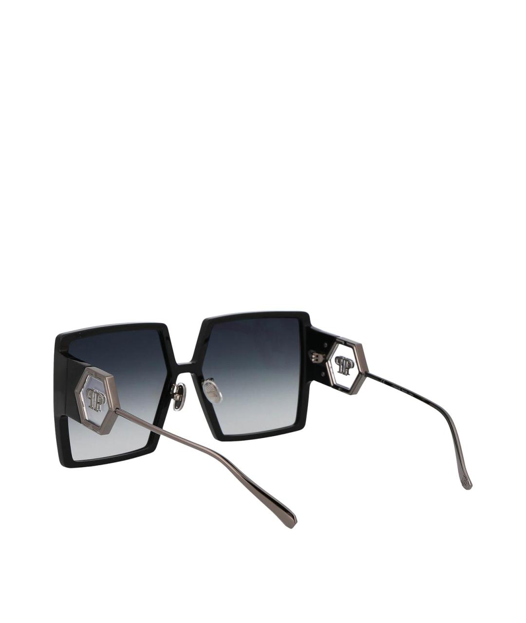PHILIPP PLEIN Черные металлические солнцезащитные очки, фото 4