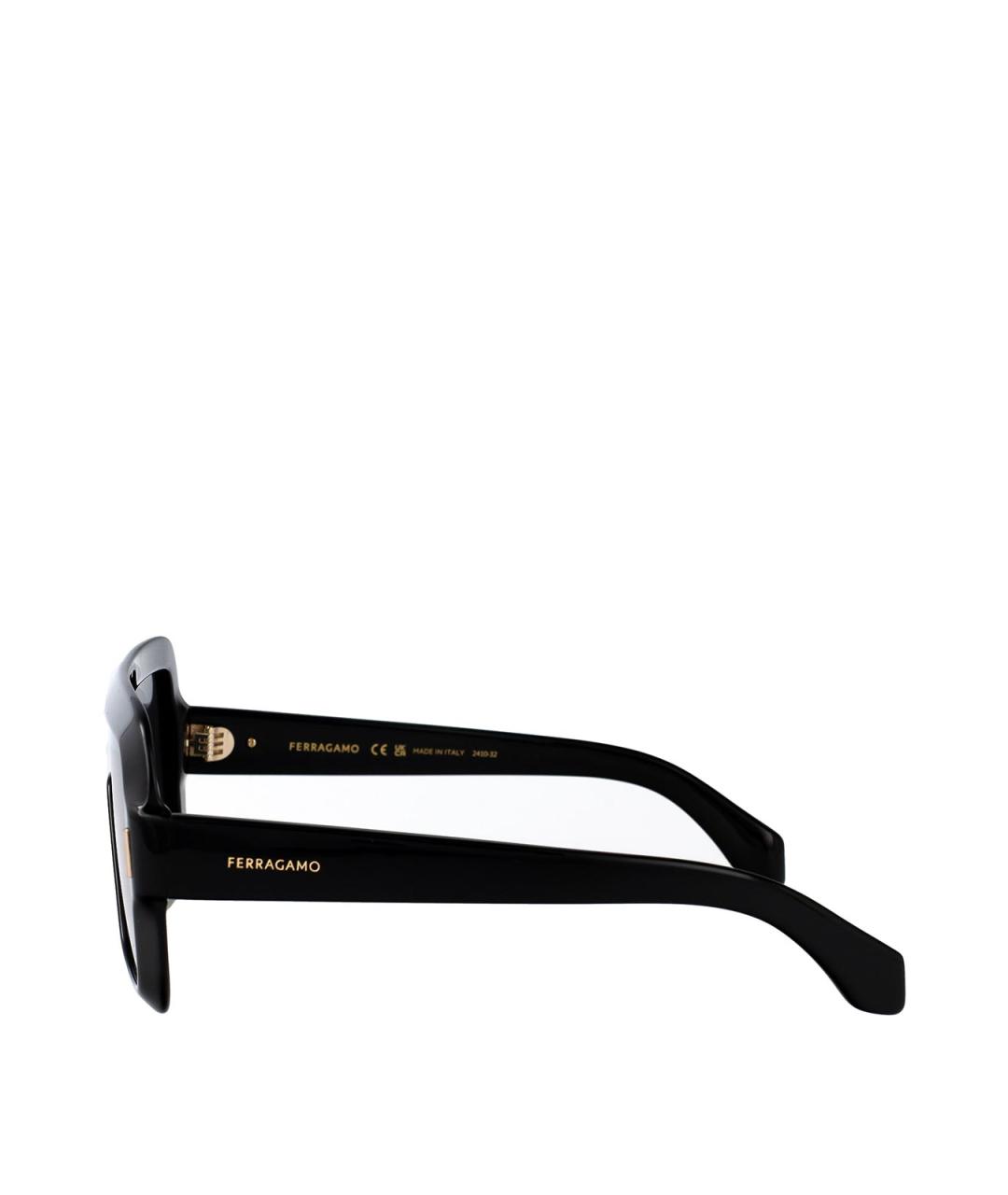 FERRAGAMO Черные пластиковые солнцезащитные очки, фото 3