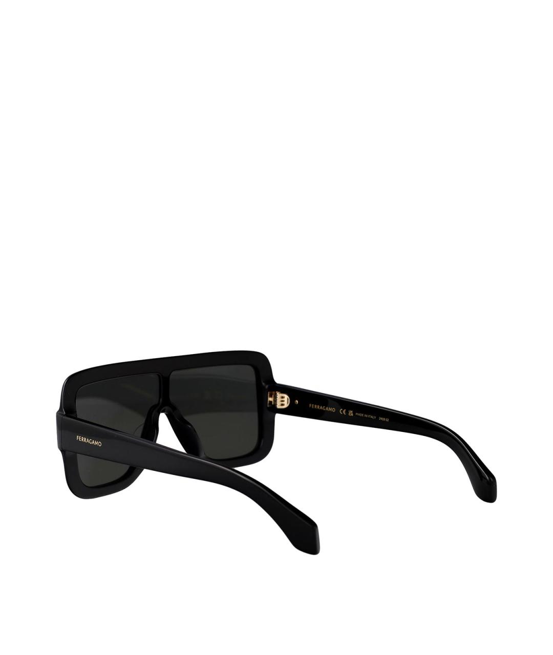 FERRAGAMO Черные пластиковые солнцезащитные очки, фото 4