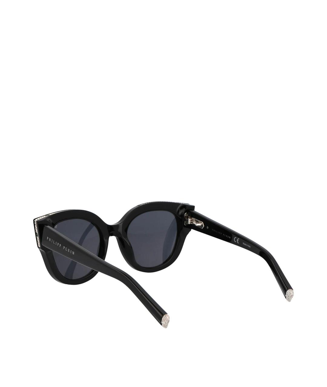PHILIPP PLEIN Черные пластиковые солнцезащитные очки, фото 4