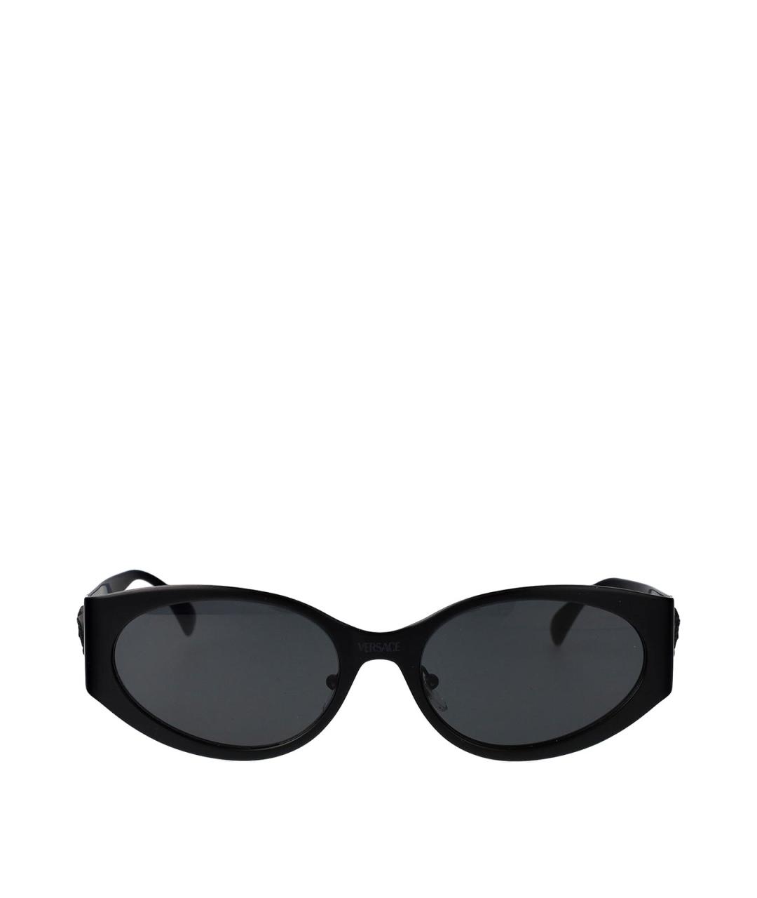 VERSACE Черные металлические солнцезащитные очки, фото 1