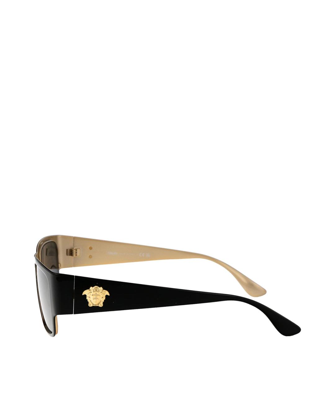 VERSACE Черные металлические солнцезащитные очки, фото 3
