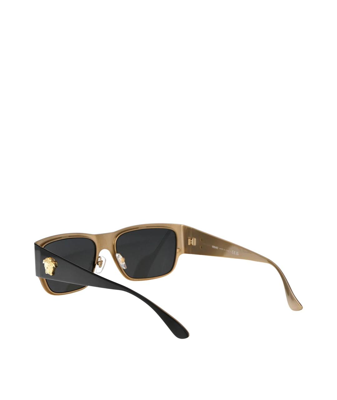 VERSACE Черные металлические солнцезащитные очки, фото 4