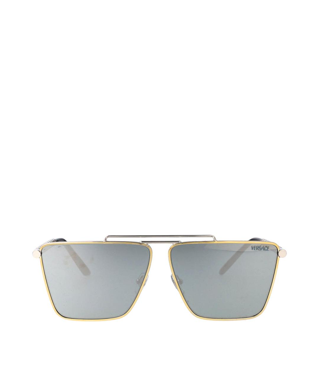 VERSACE Золотые металлические солнцезащитные очки, фото 1