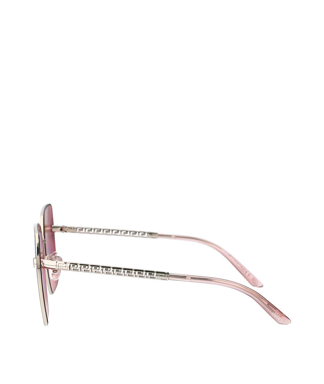 VERSACE Серебряные металлические солнцезащитные очки, фото 3