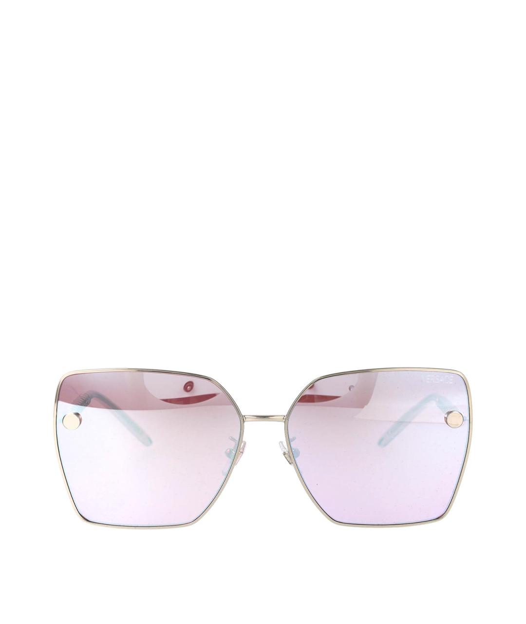VERSACE Серебряные металлические солнцезащитные очки, фото 1