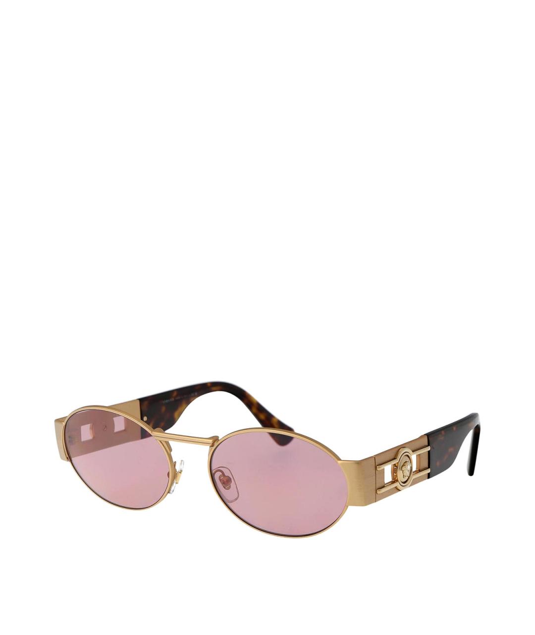 VERSACE Золотые металлические солнцезащитные очки, фото 2