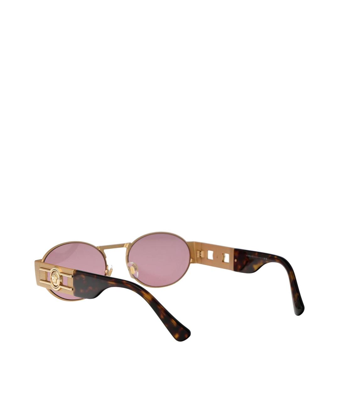 VERSACE Золотые металлические солнцезащитные очки, фото 4