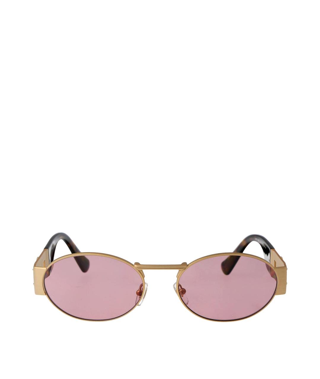 VERSACE Золотые металлические солнцезащитные очки, фото 1