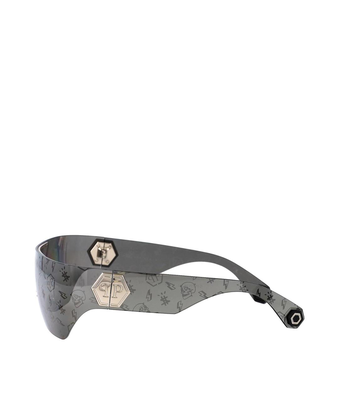PHILIPP PLEIN Черные пластиковые солнцезащитные очки, фото 3