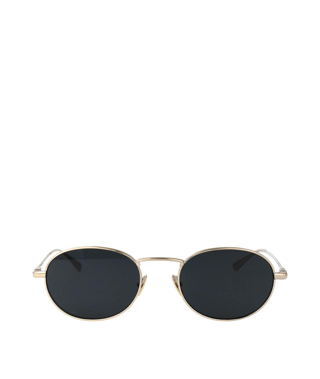 SAINT LAURENT Золотые металлические солнцезащитные очки, фото 1