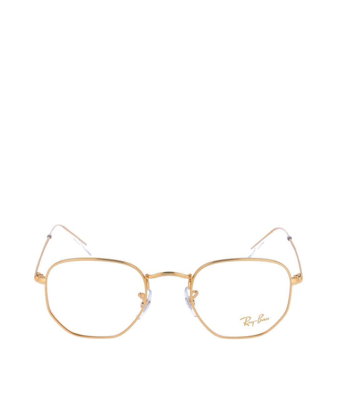 RAY BAN Золотые металлические солнцезащитные очки, фото 1