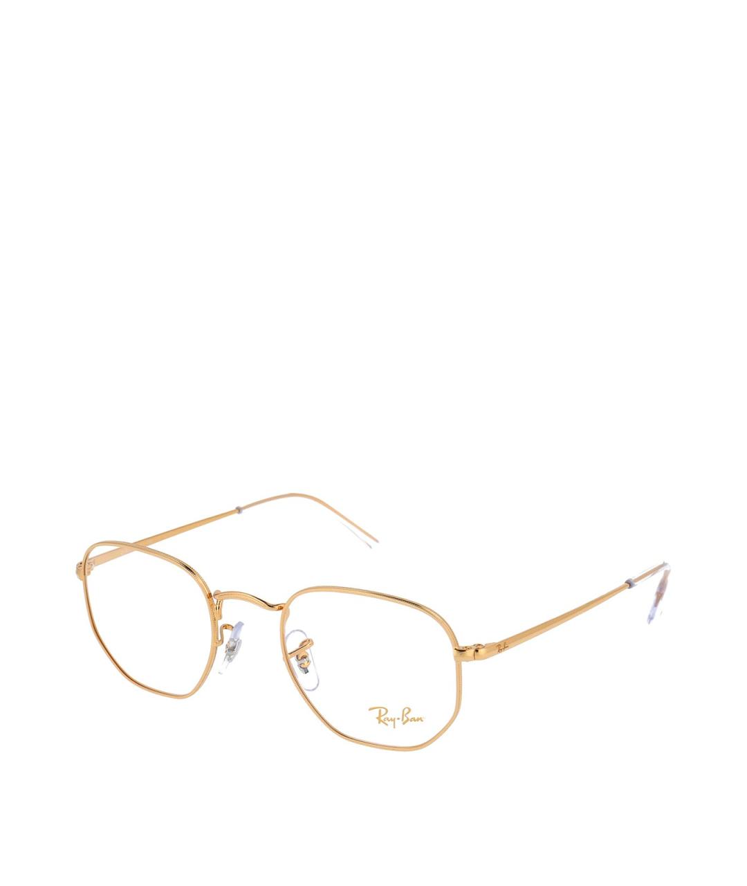 RAY BAN Золотые металлические солнцезащитные очки, фото 2