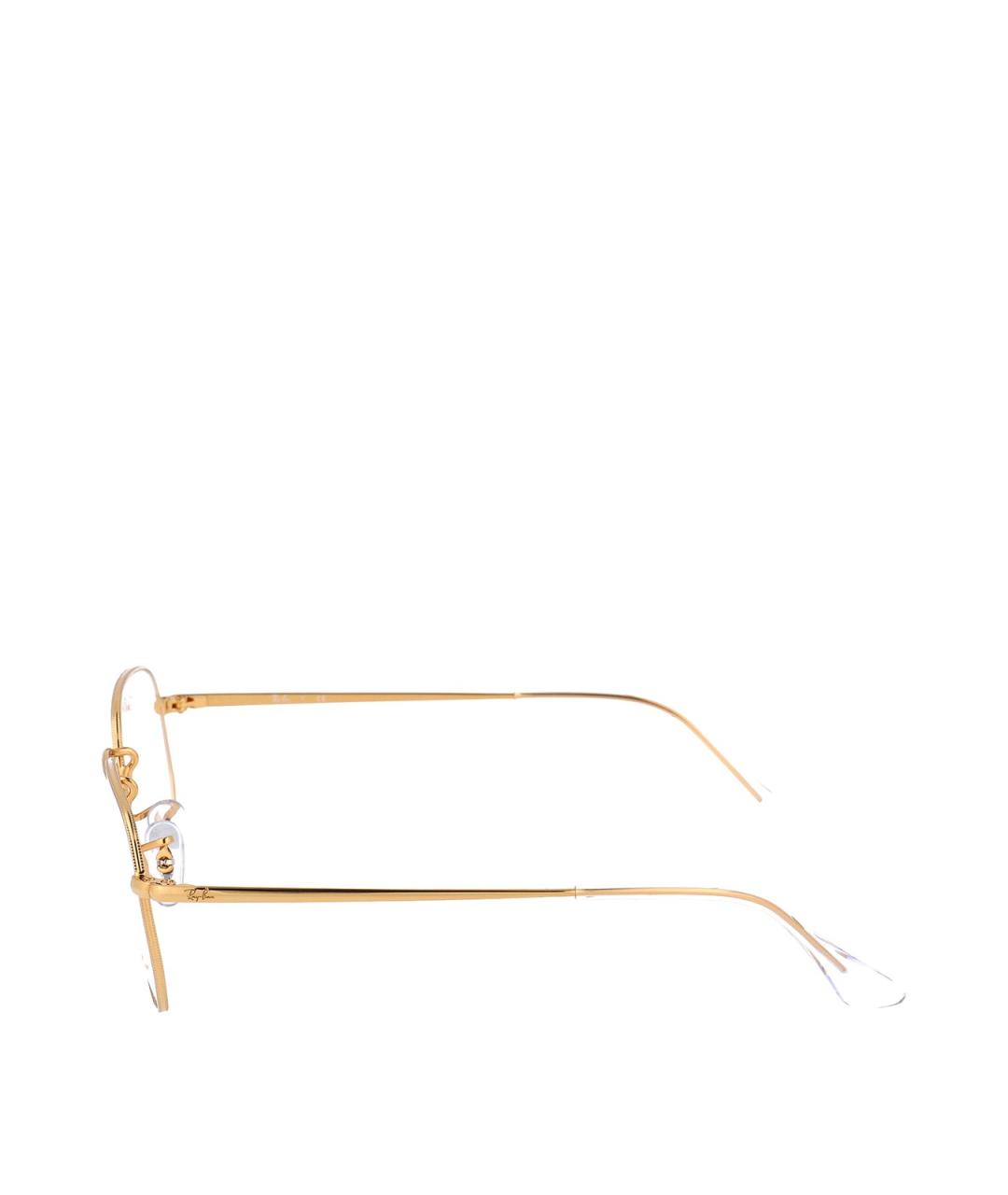 RAY BAN Золотые металлические солнцезащитные очки, фото 3