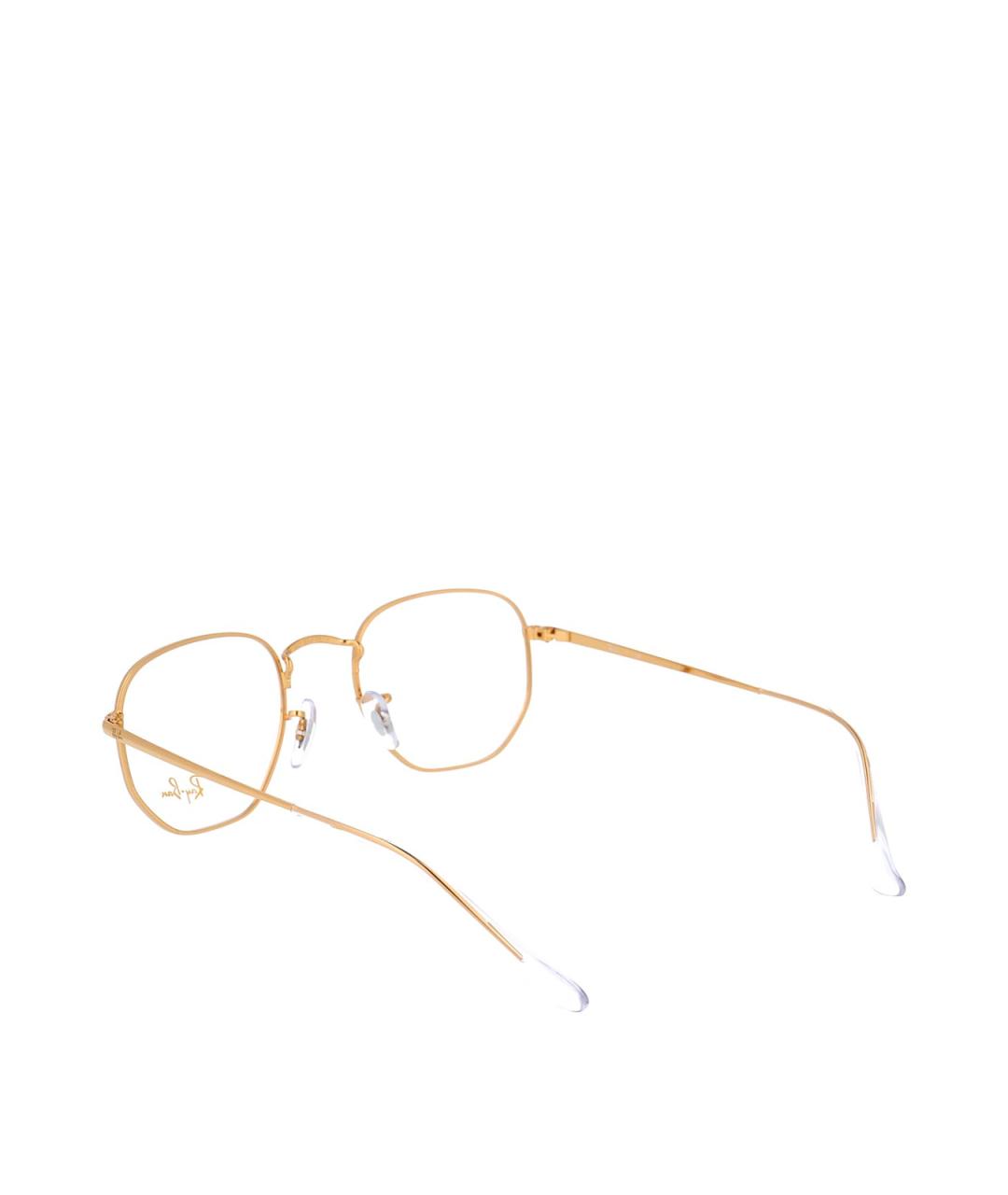 RAY BAN Золотые металлические солнцезащитные очки, фото 4
