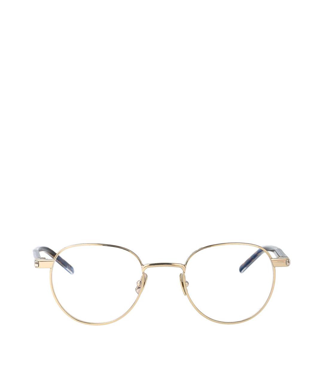 SAINT LAURENT Золотые металлические солнцезащитные очки, фото 1