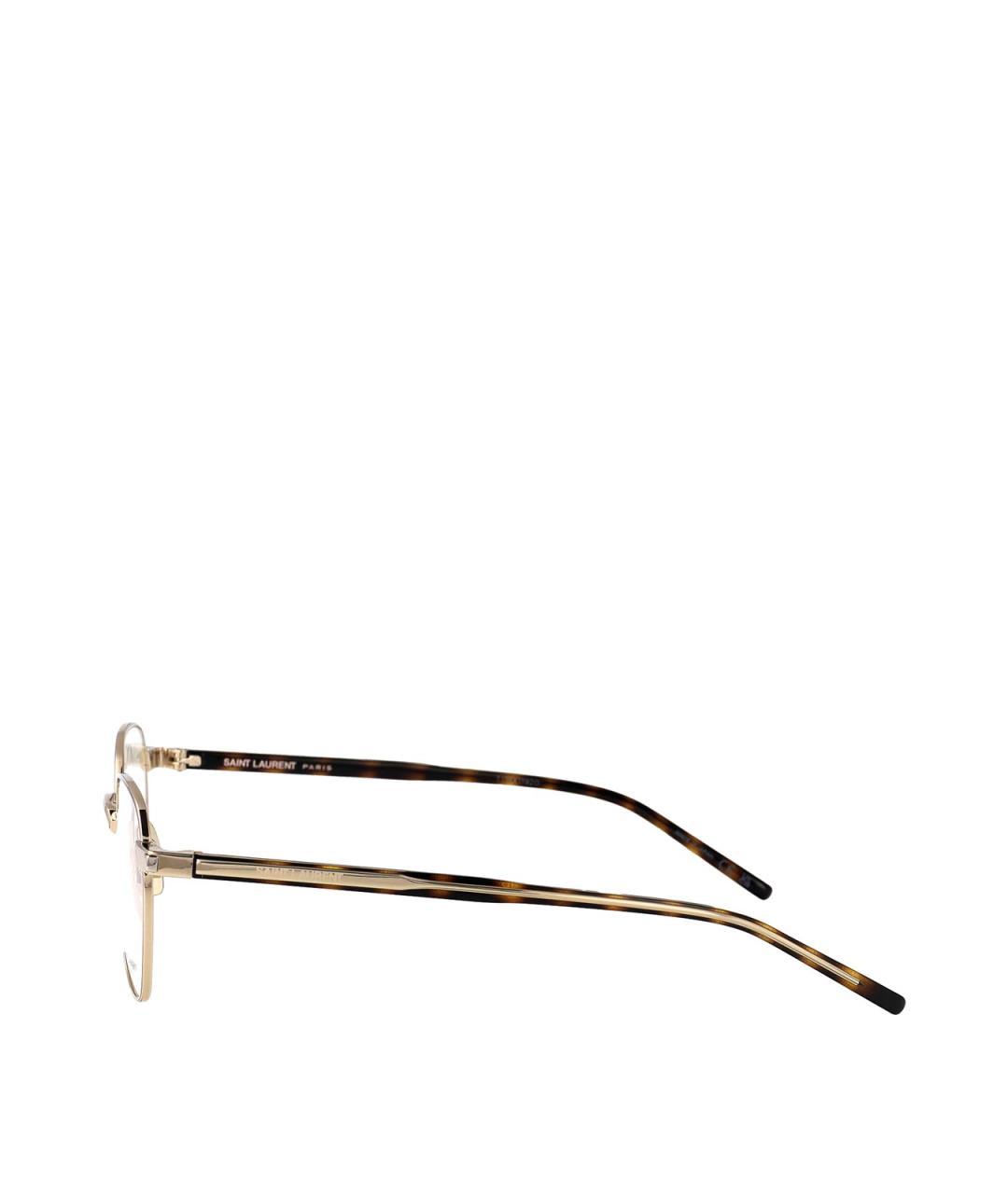 SAINT LAURENT Золотые металлические солнцезащитные очки, фото 3