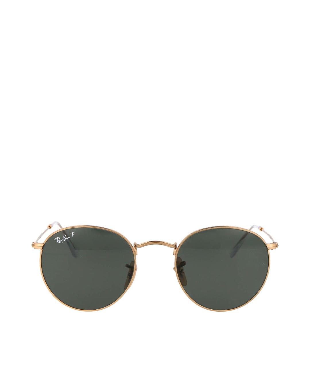 RAY BAN Золотые металлические солнцезащитные очки, фото 1