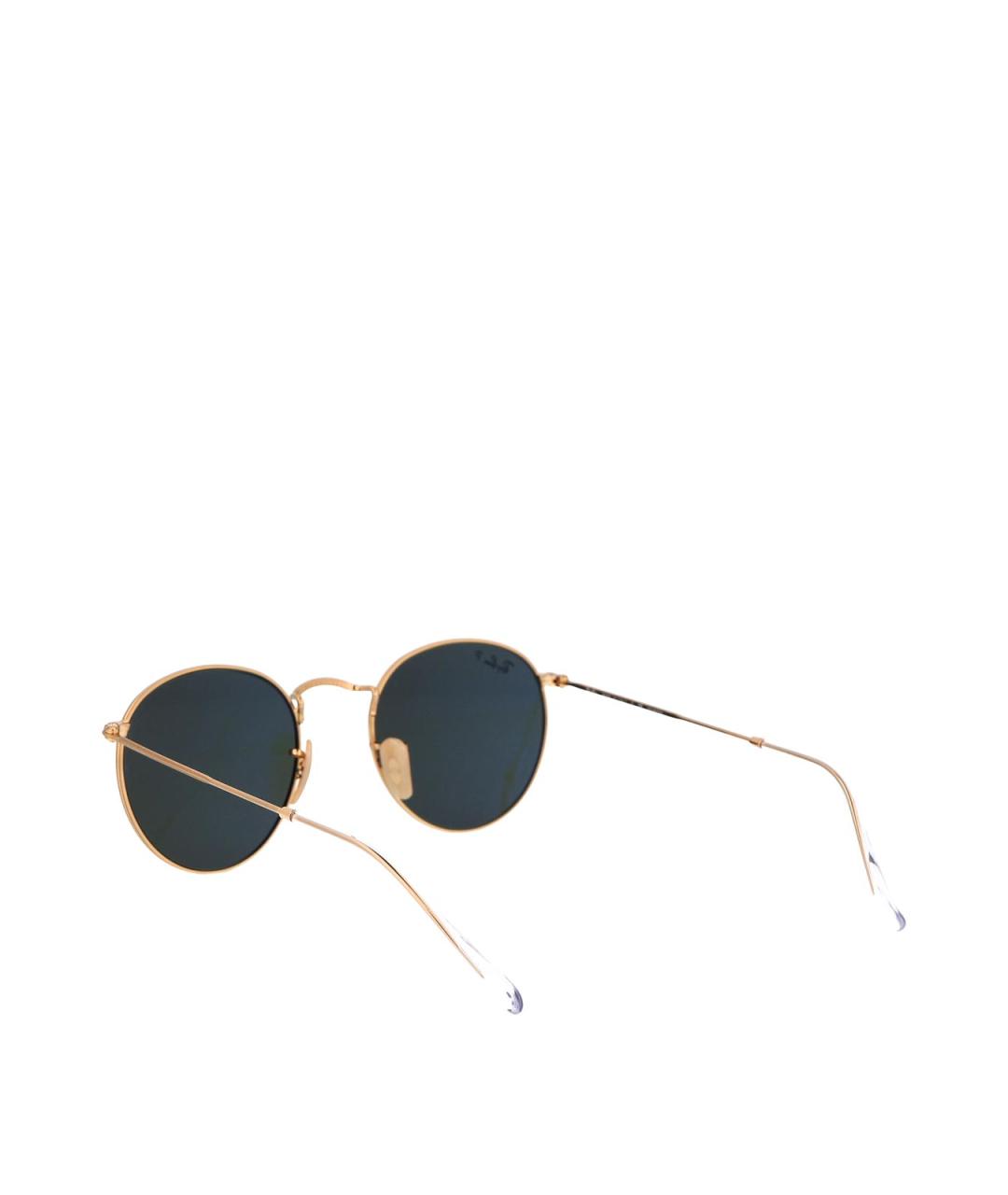 RAY BAN Золотые металлические солнцезащитные очки, фото 4