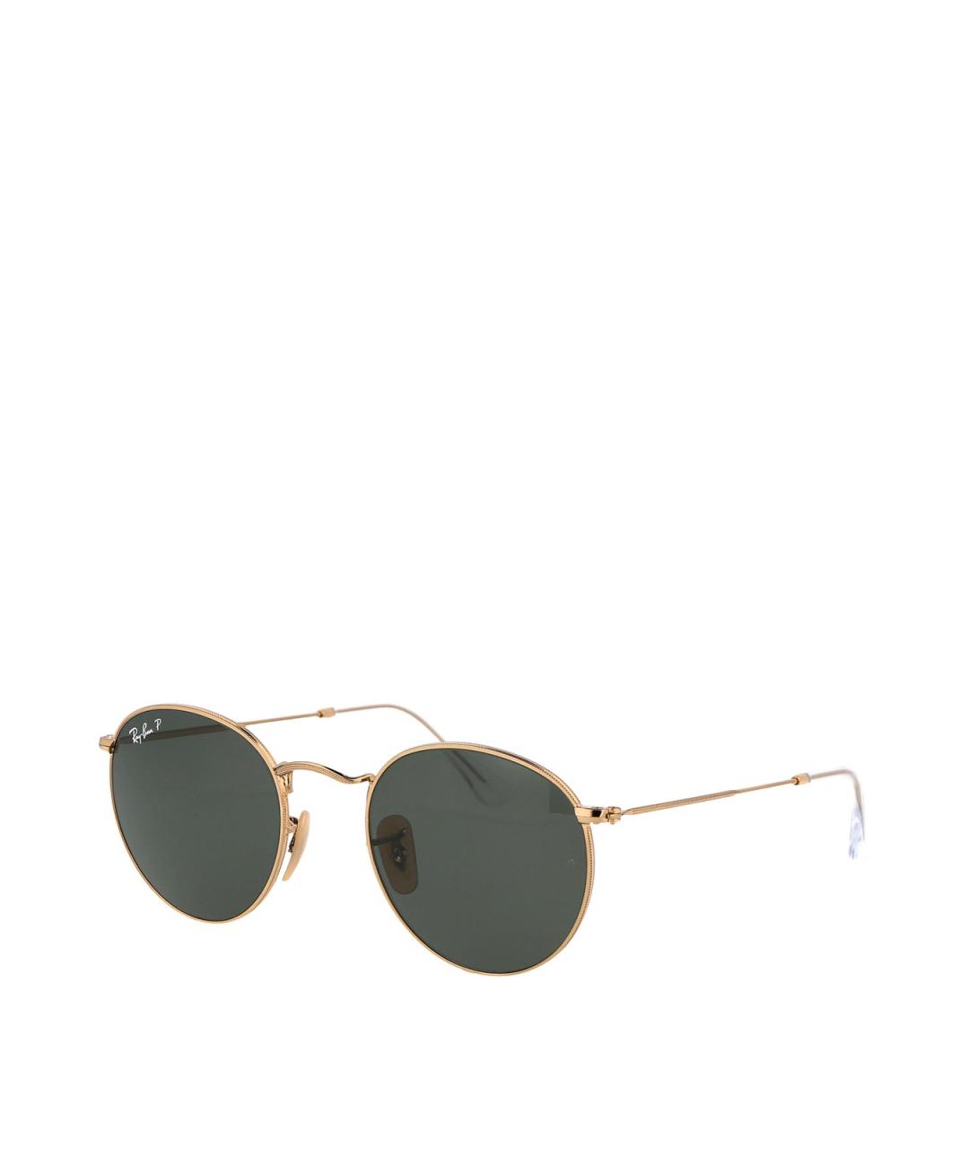 RAY BAN Золотые металлические солнцезащитные очки, фото 2