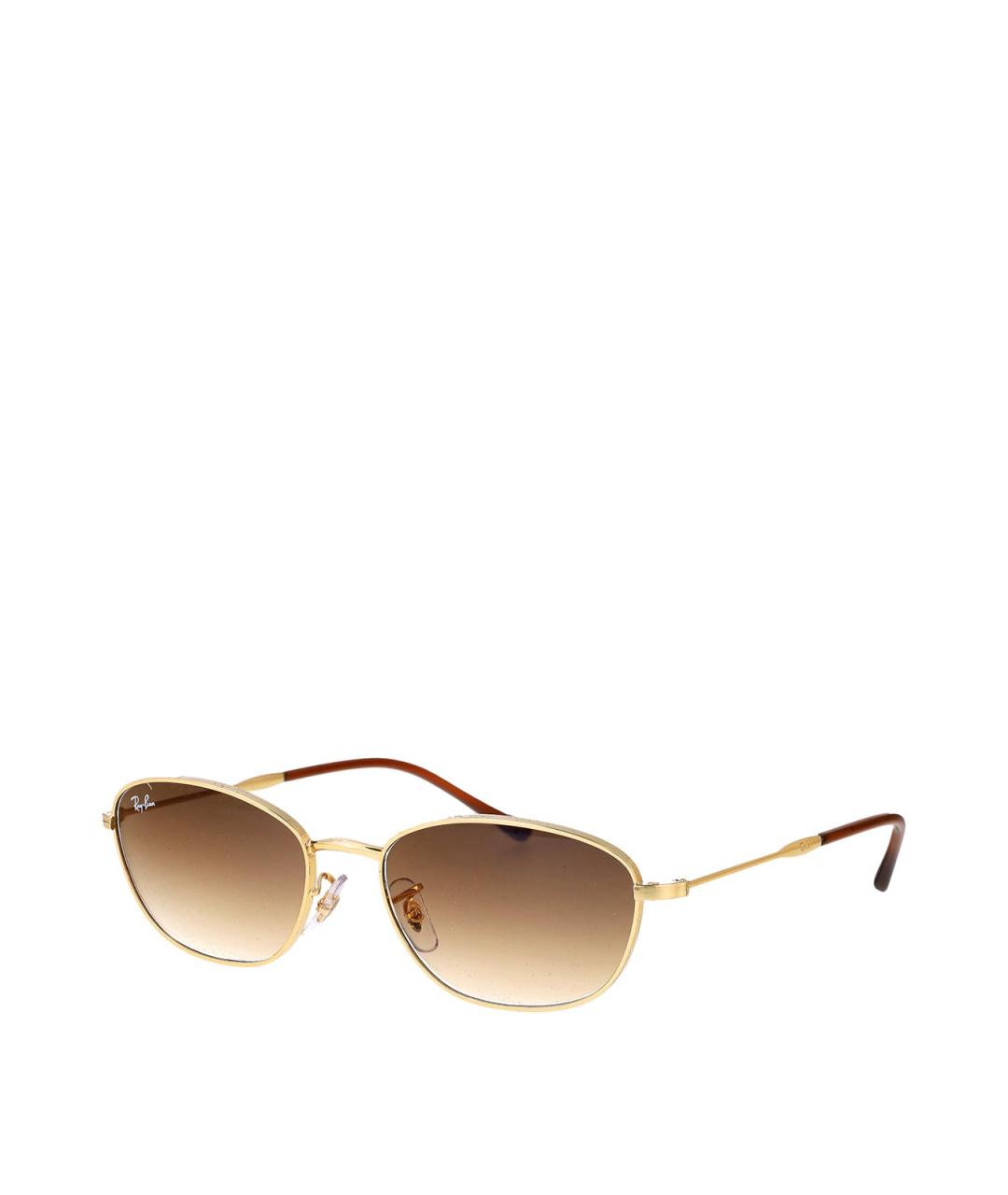 RAY BAN Золотые металлические солнцезащитные очки, фото 2