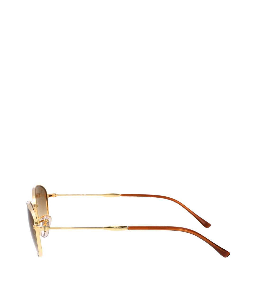RAY BAN Золотые металлические солнцезащитные очки, фото 3