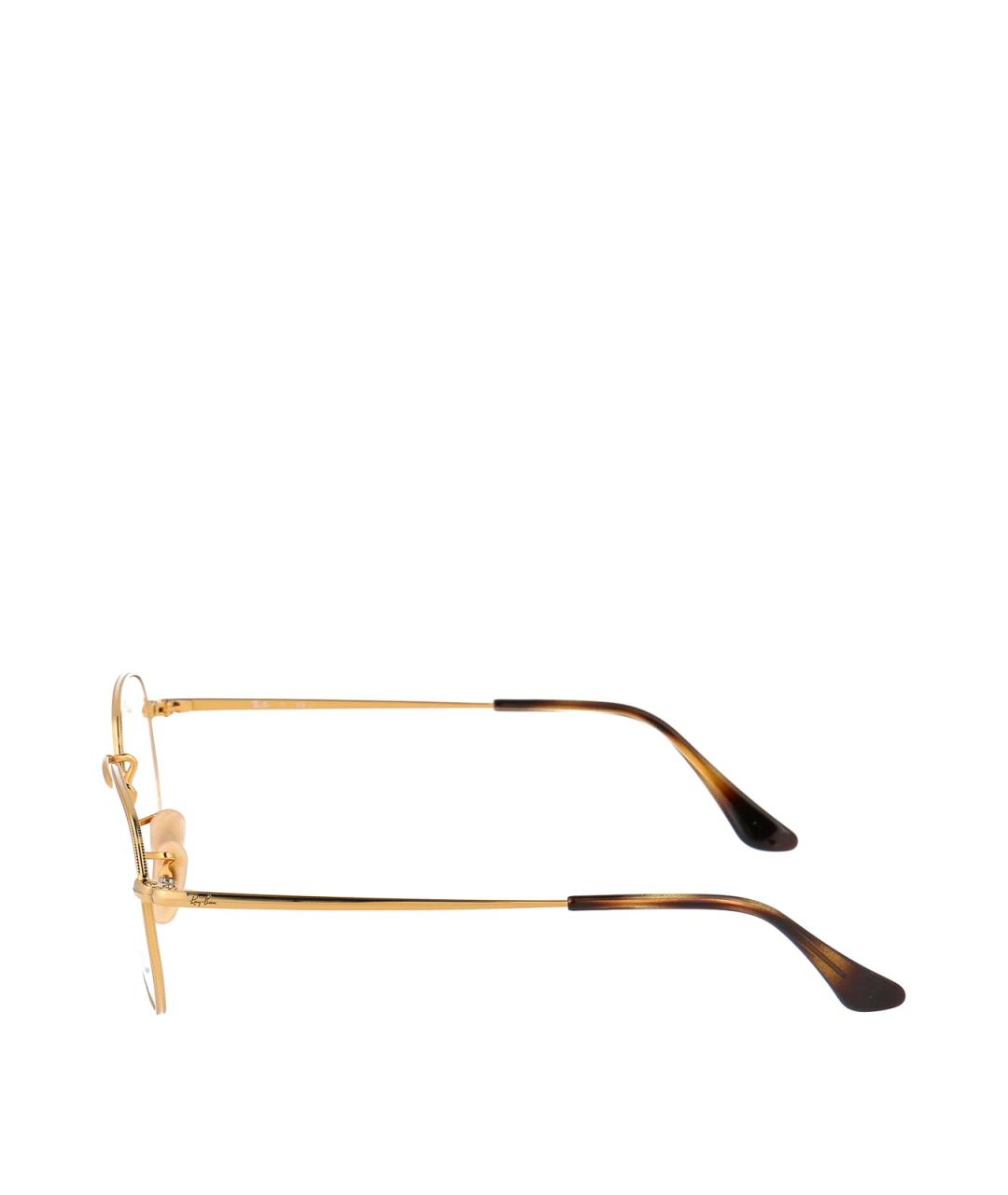 RAY BAN Золотые металлические солнцезащитные очки, фото 3