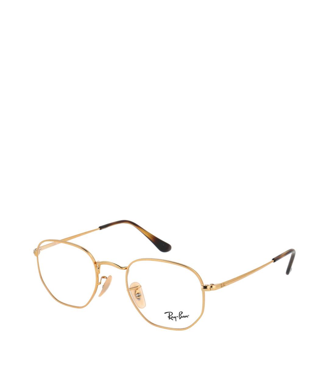 RAY BAN Золотые металлические солнцезащитные очки, фото 2