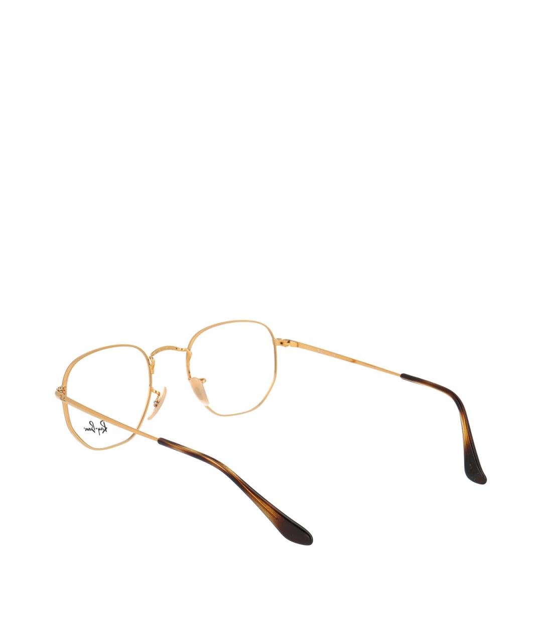 RAY BAN Золотые металлические солнцезащитные очки, фото 4