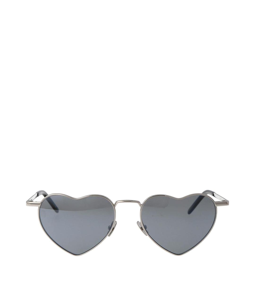 SAINT LAURENT Серебряные металлические солнцезащитные очки, фото 1