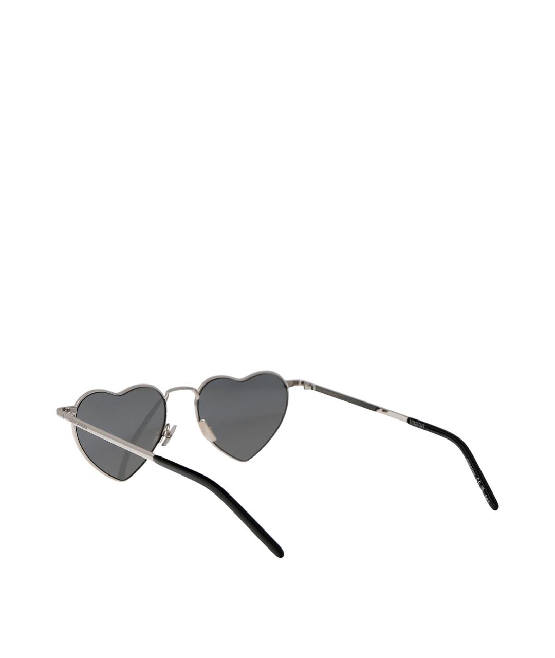 SAINT LAURENT Серебряные металлические солнцезащитные очки, фото 4