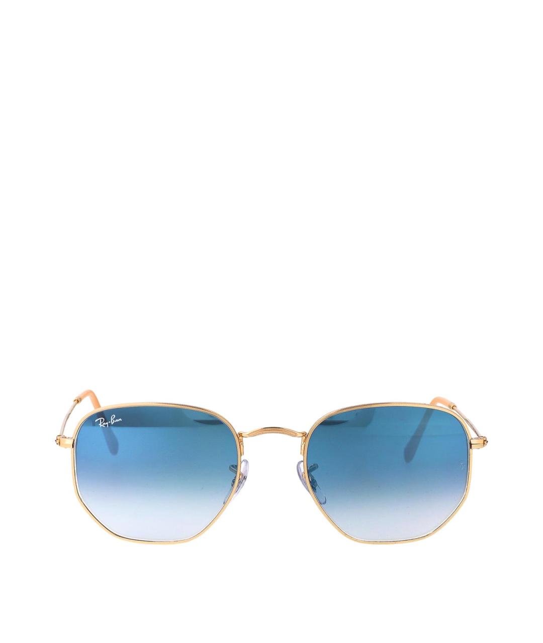 RAY BAN Золотые металлические солнцезащитные очки, фото 1