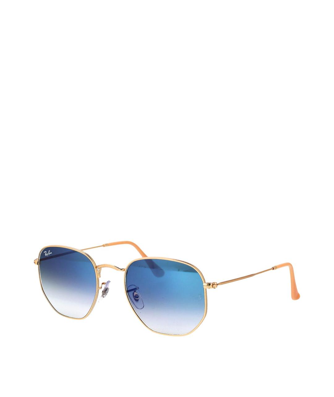 RAY BAN Золотые металлические солнцезащитные очки, фото 2