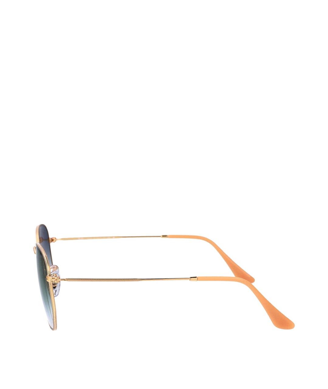 RAY BAN Золотые металлические солнцезащитные очки, фото 3