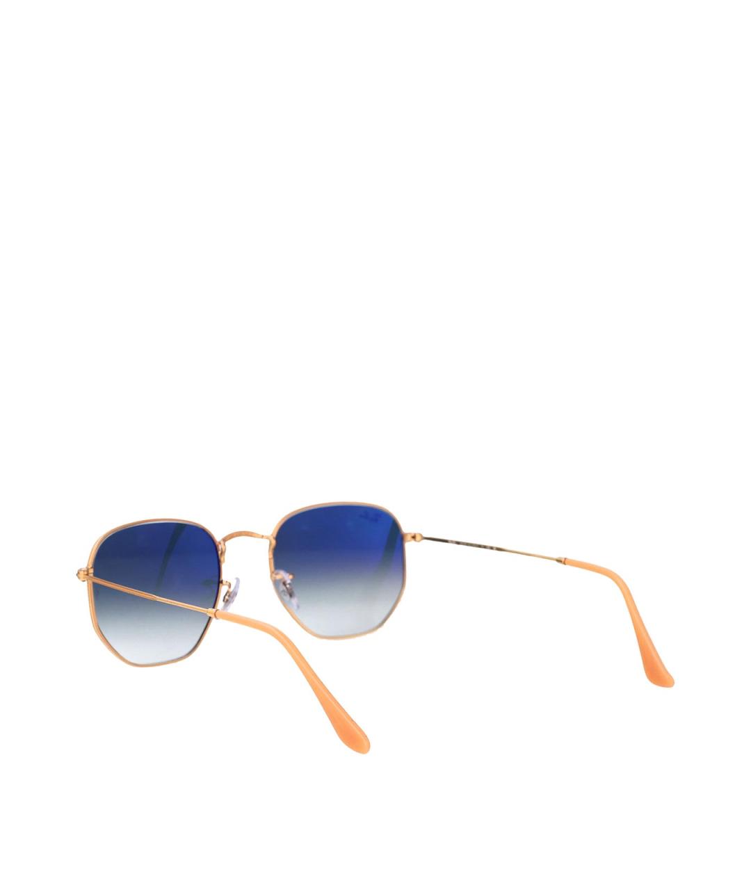 RAY BAN Золотые металлические солнцезащитные очки, фото 4