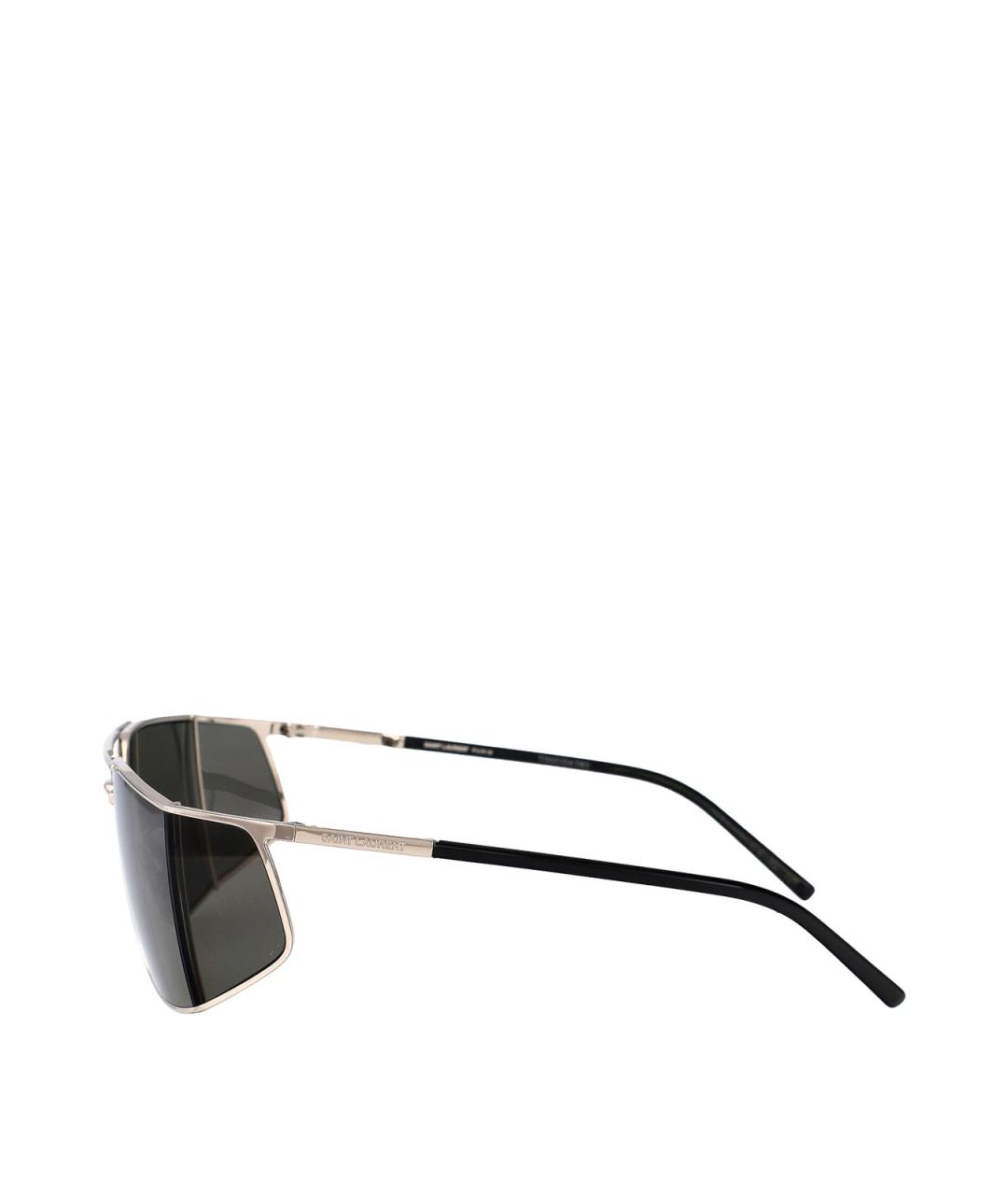 SAINT LAURENT Серебряные металлические солнцезащитные очки, фото 3