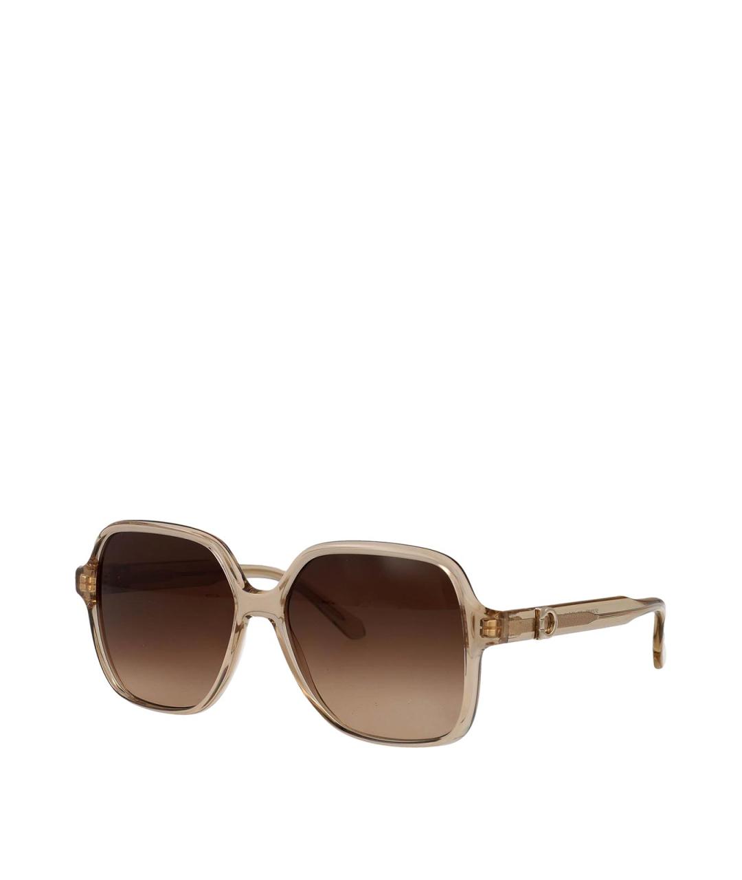 FERRAGAMO Бежевые солнцезащитные очки, фото 1